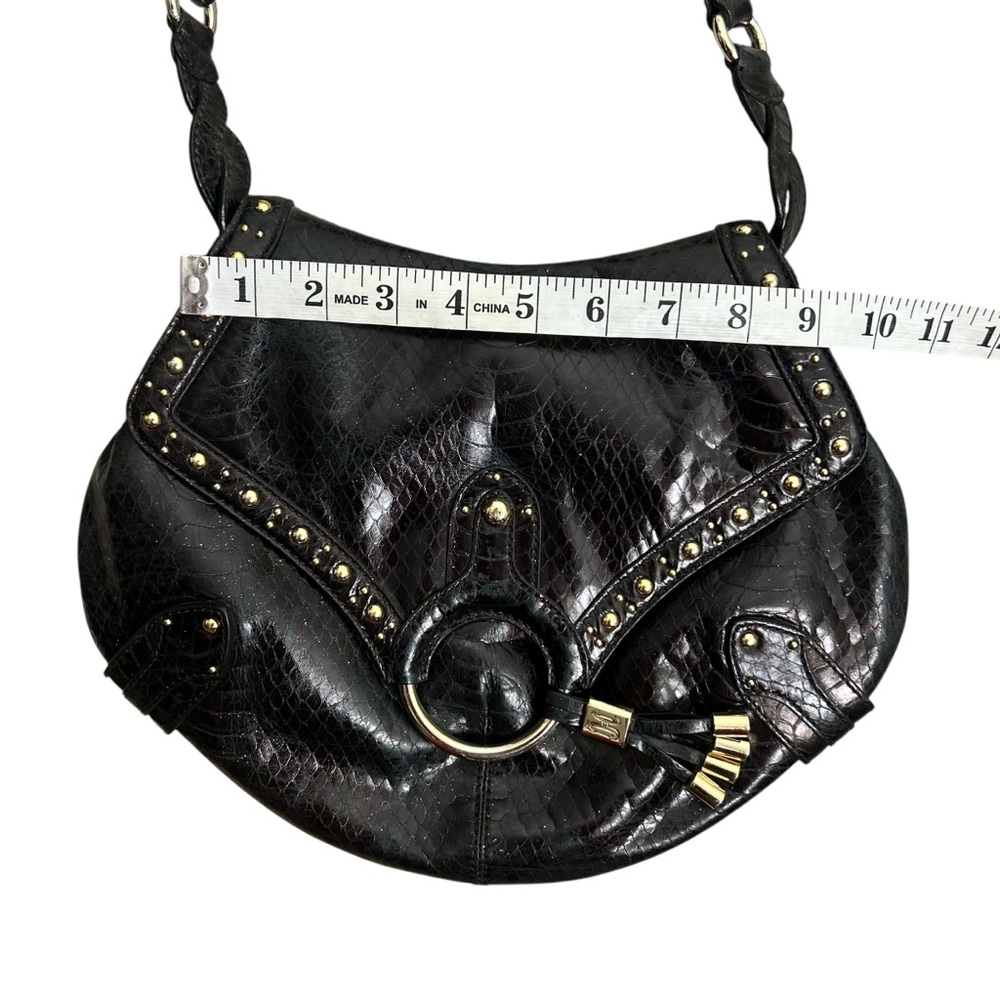 ๐ COLE HAAN Dark Dark Brown Embossed Leather Hobo Bag ๐ - Picture 12 of 14